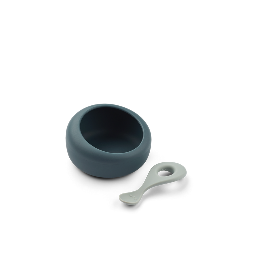 Liewood Sparia Bowl W. Spoon Whale Blue / Dove Blue