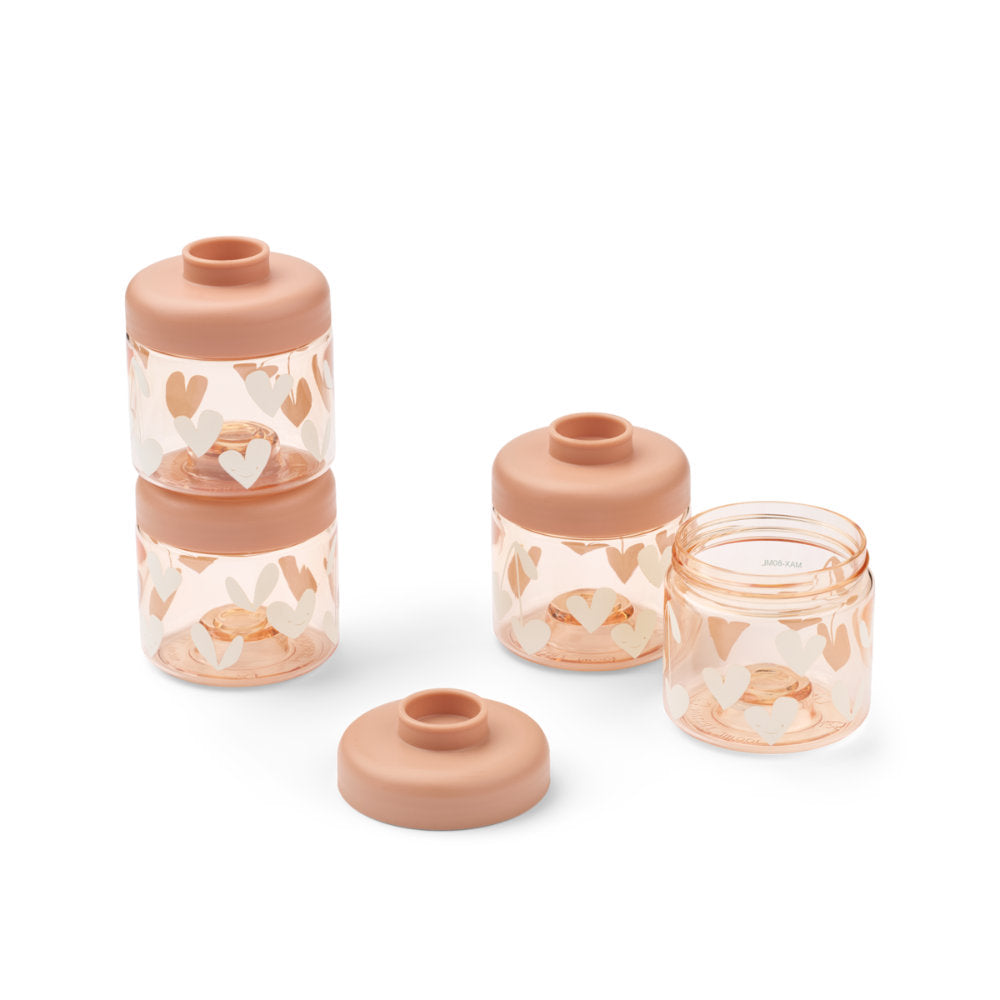 Liewood Dominique Food Tritan Boxes 100 ml 4-Pack Sweethearts / Pale Tuscany LW20632