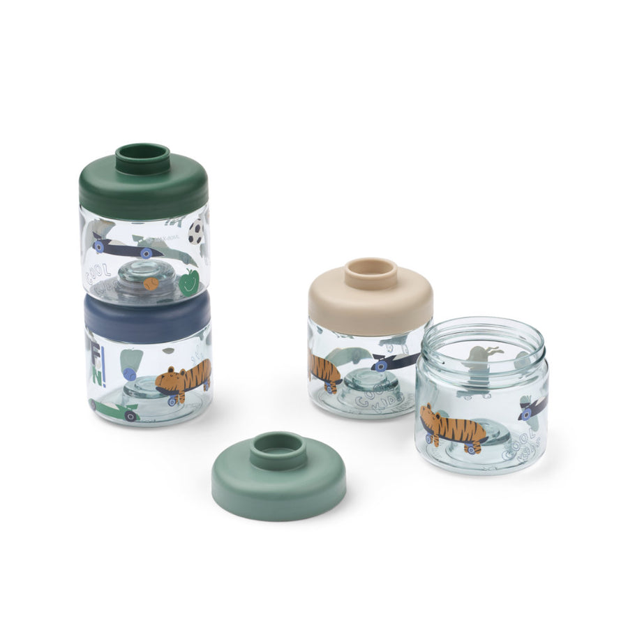 Liewood Dominique Food Tritan Boxes 100 ml 4-Pack Fun / Beach Blue LW20632