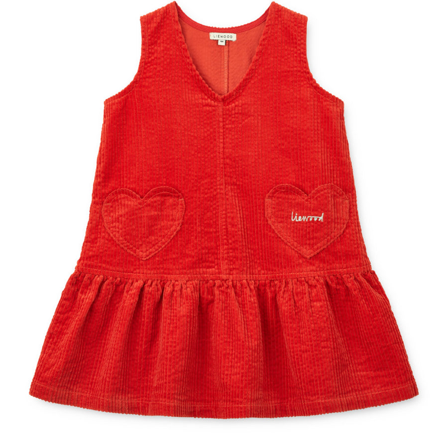 Liewood Arabella Corduroy Dress Apple Red LW21378