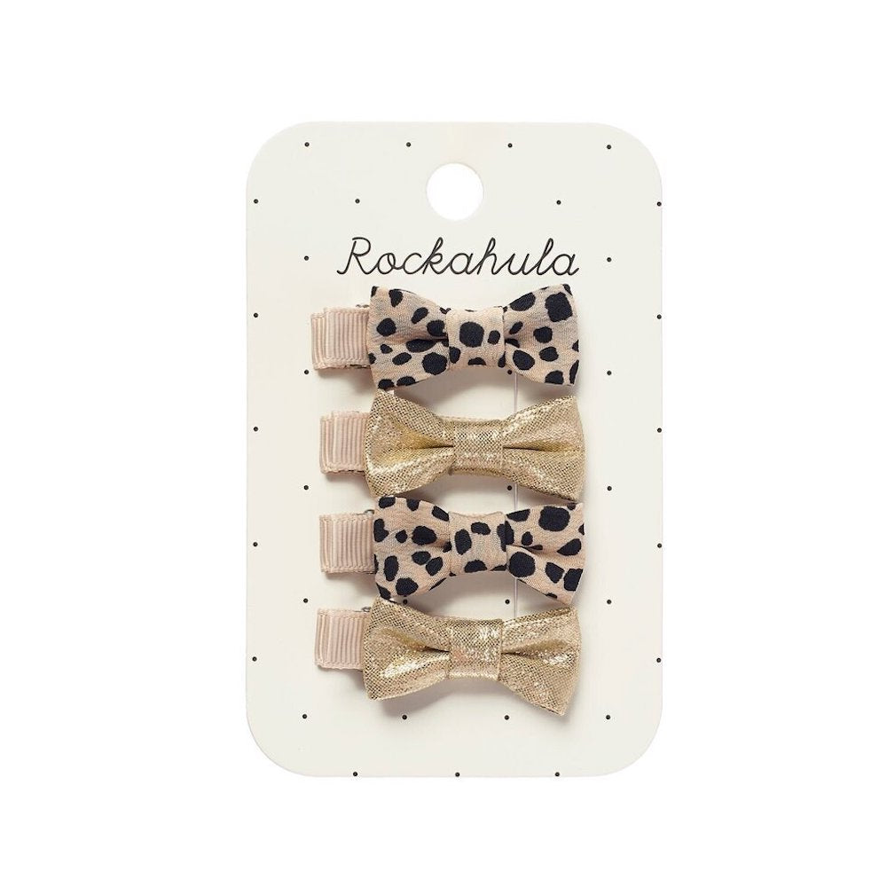 Rockahula Leopard Shimmer Mini Bow Clip Set - H2464L