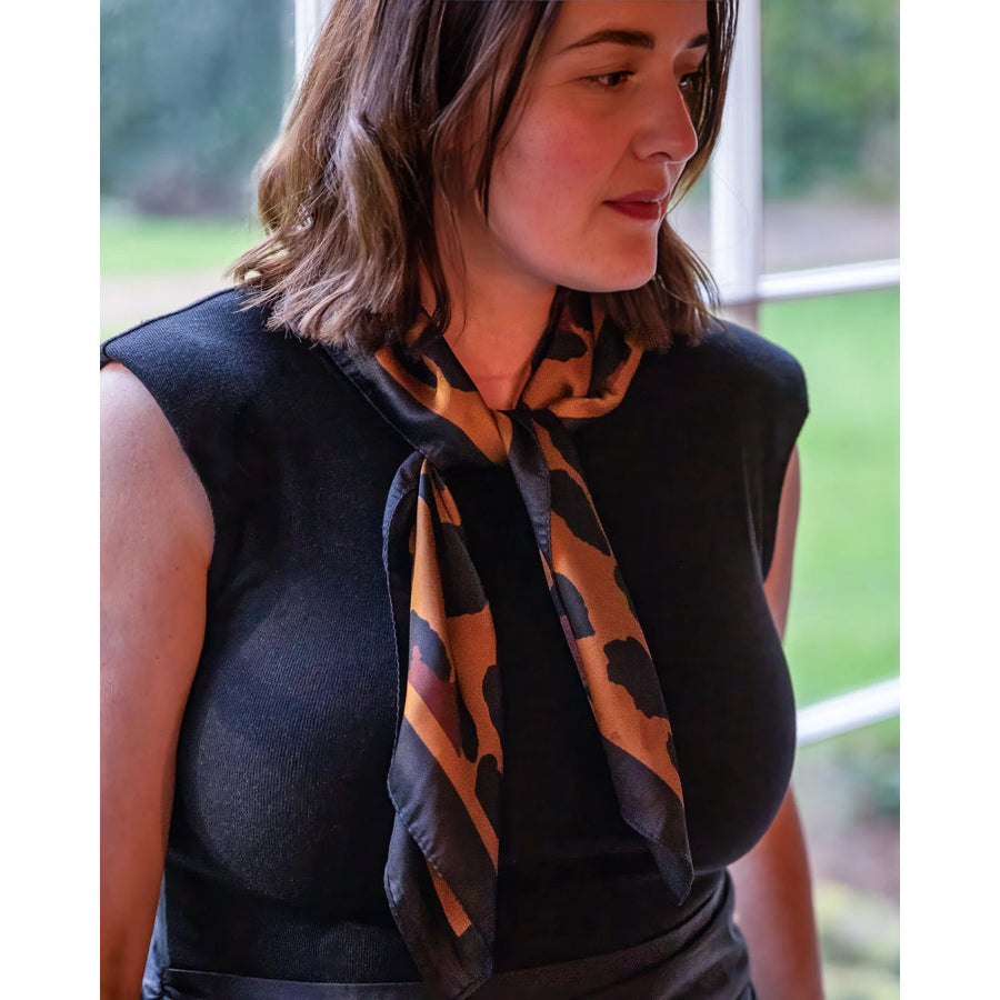 Chalk Luna Scarf - Large Leopard Print