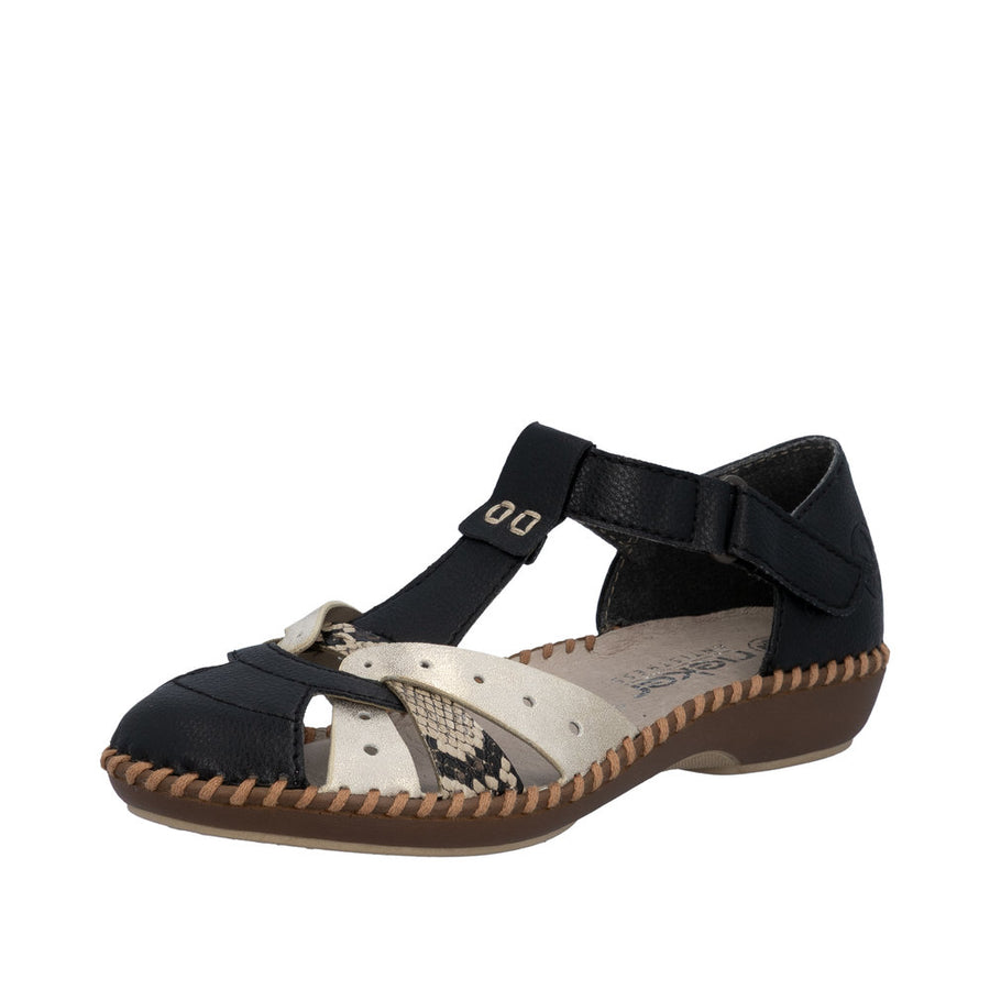 Rieker M1655-00 Black Wide Fit Sandals