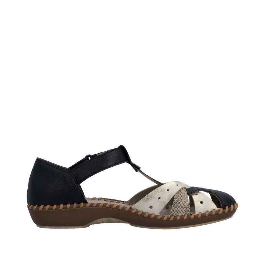 Rieker M1655-00 Black Wide Fit Sandals