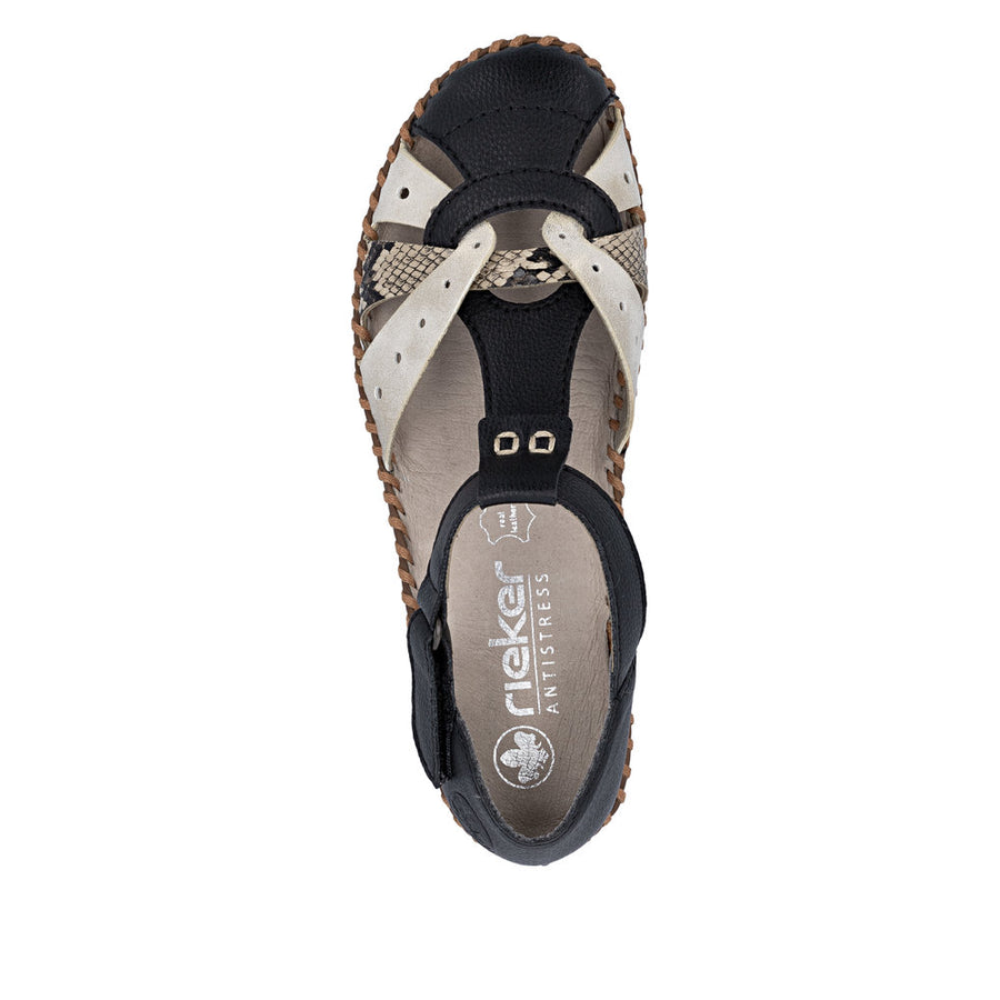 Rieker M1655-00 Black Wide Fit Sandals