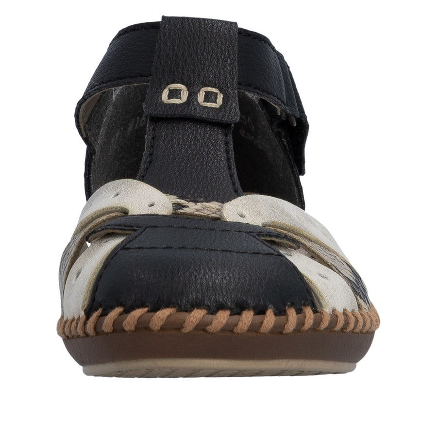 Rieker M1655-00 Black Wide Fit Sandals