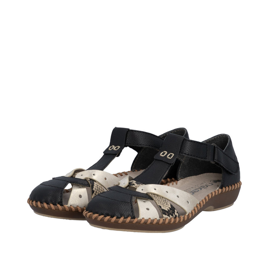 Rieker M1655-00 Black Wide Fit Sandals