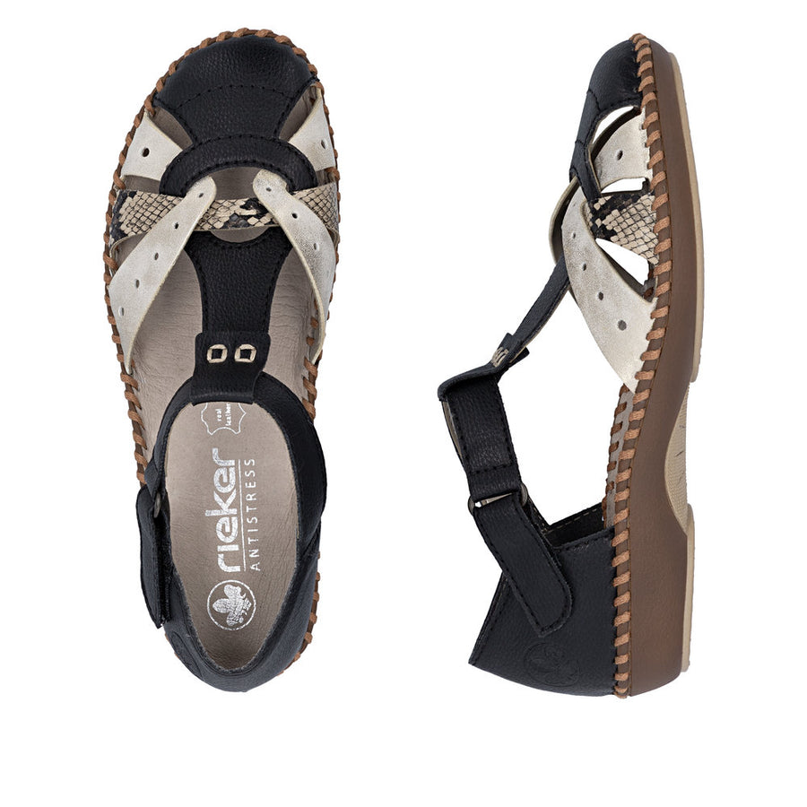 Rieker M1655-00 Black Wide Fit Sandals