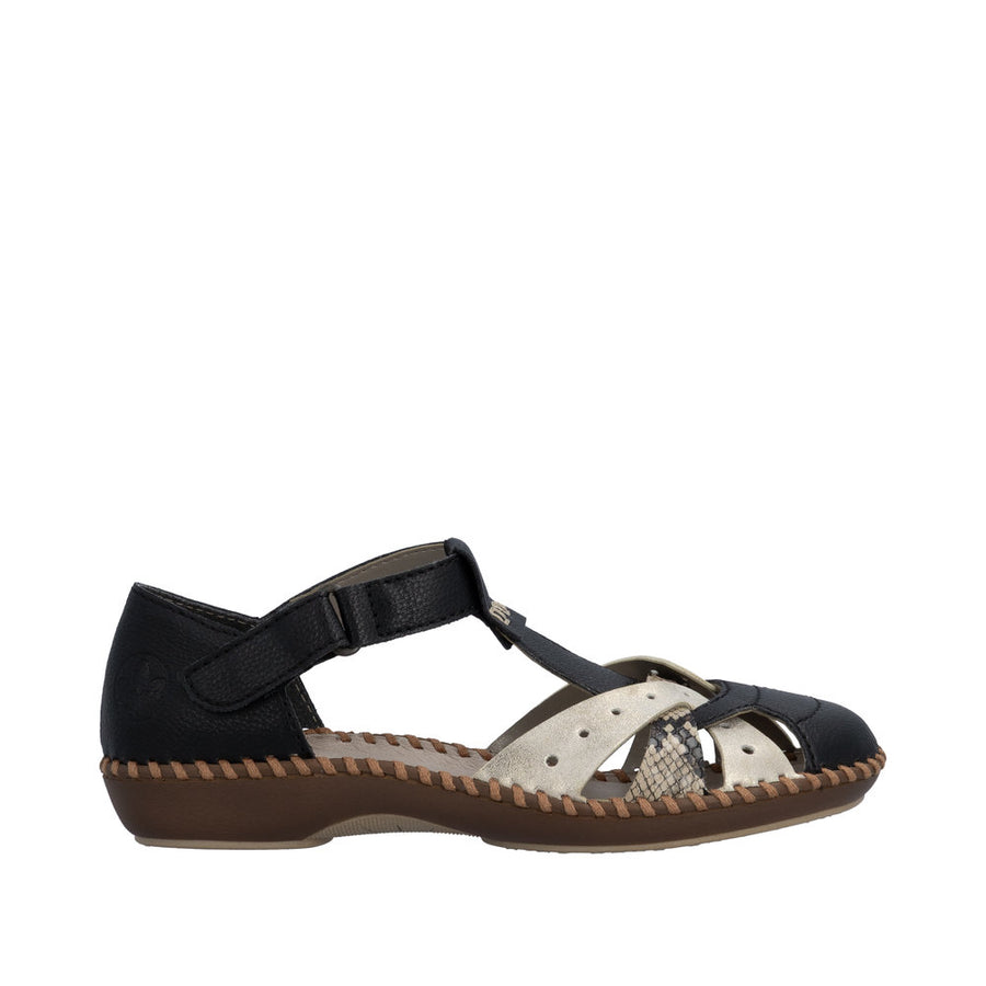 Rieker M1655-00 Black Wide Fit Sandals