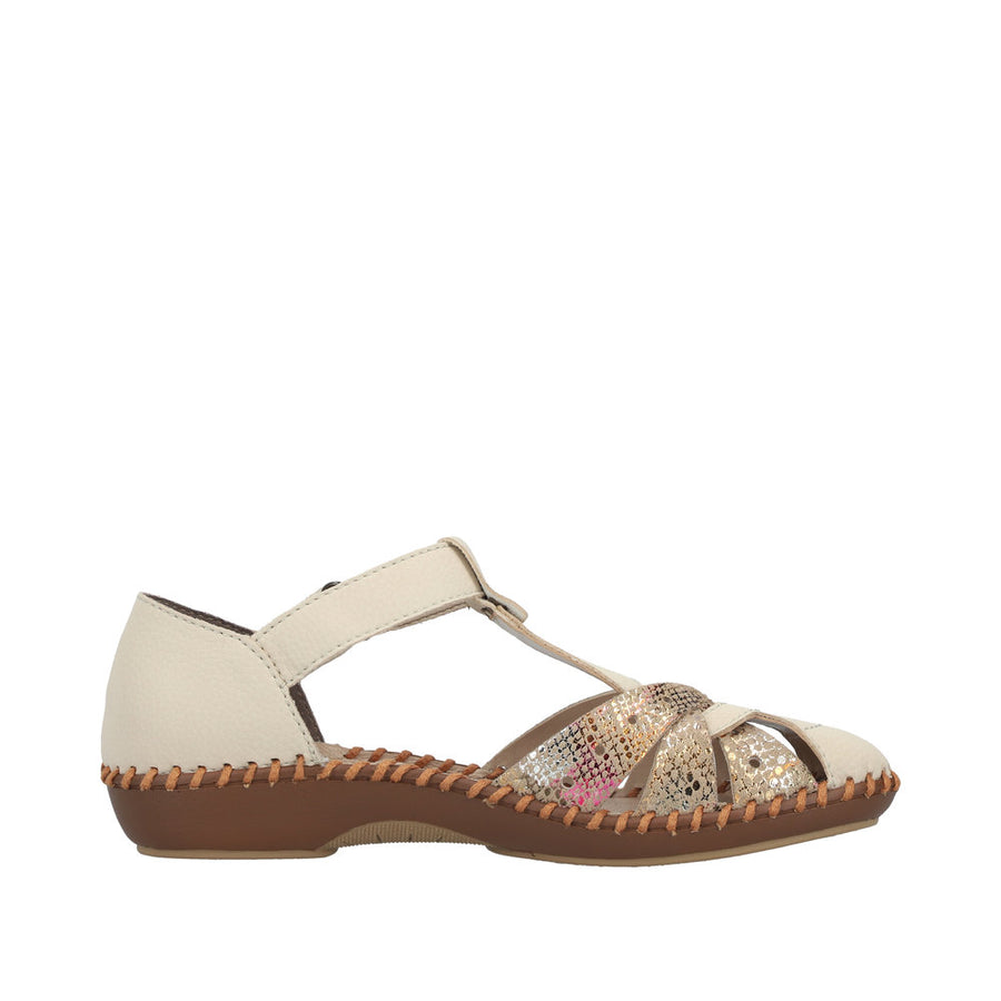 Rieker M1655-62 Beige Wide Fit Sandals