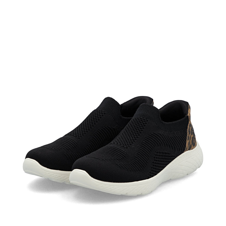 Rieker M5072-01 Womens Black Stretch Fabric Shoes