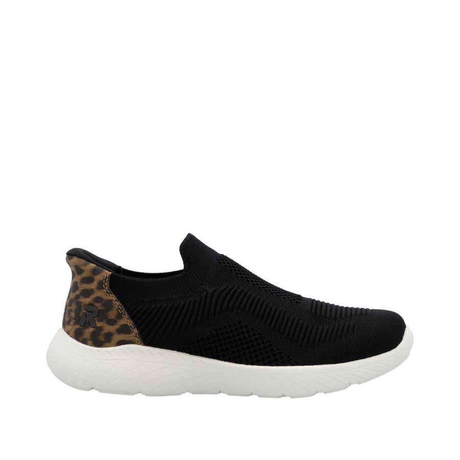 Rieker M5072-01 Womens Black Stretch Fabric Shoes