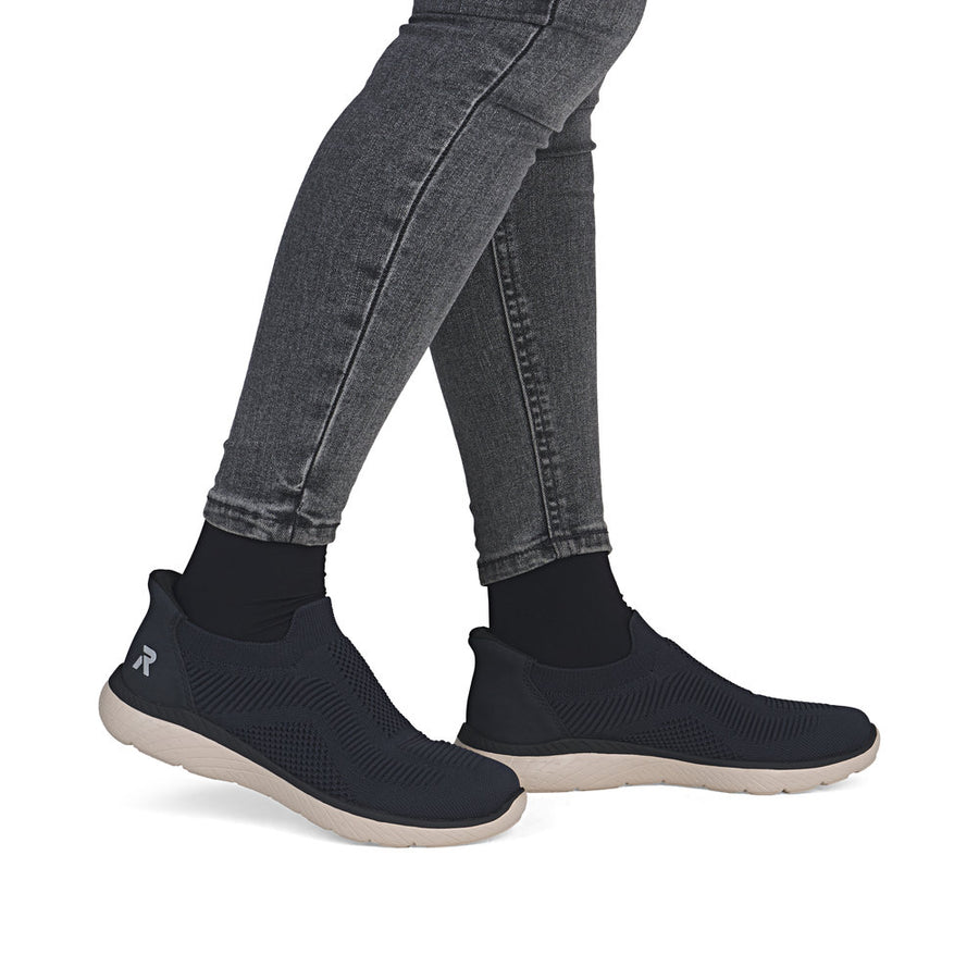 Rieker M5072-14 Womens Navy Stretch Fabric Shoes