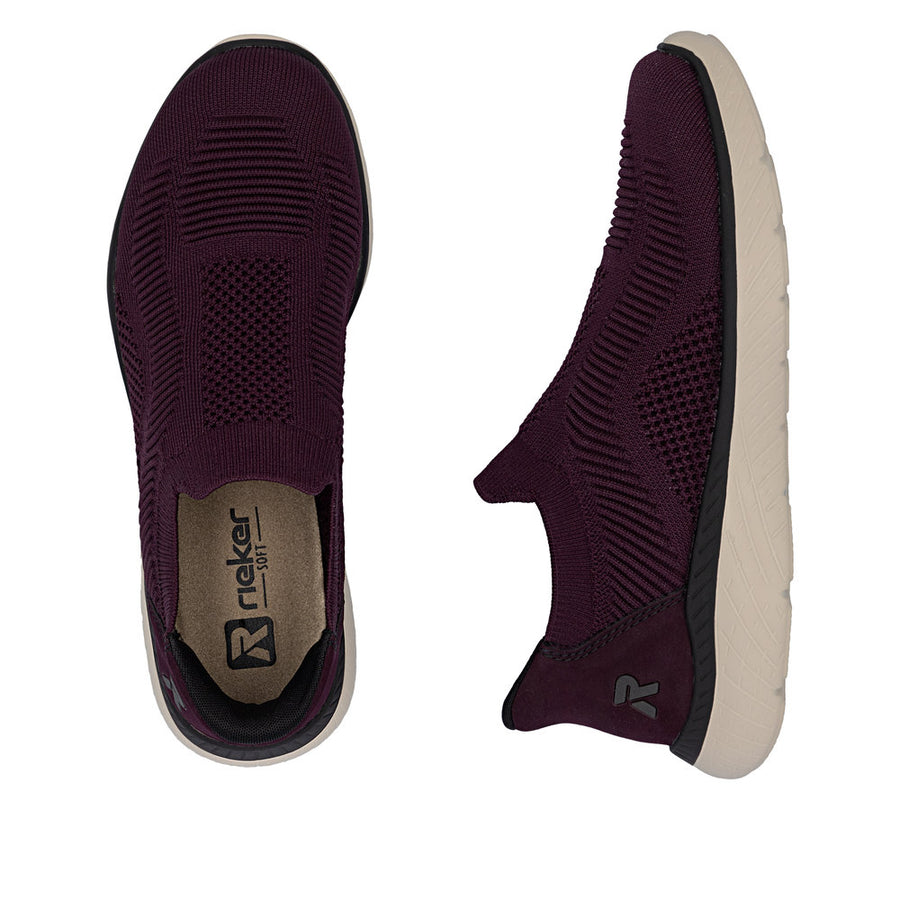 Rieker M5072-35 Womens Red Stretch Fabric Shoes