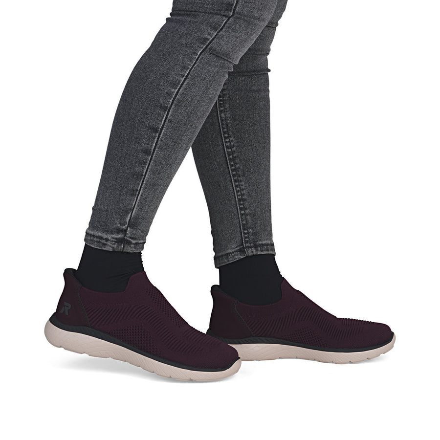 Rieker M5072-35 Womens Red Stretch Fabric Shoes