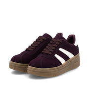 Rieker M7601-30 Womens Wine Red Flatform Sneakers