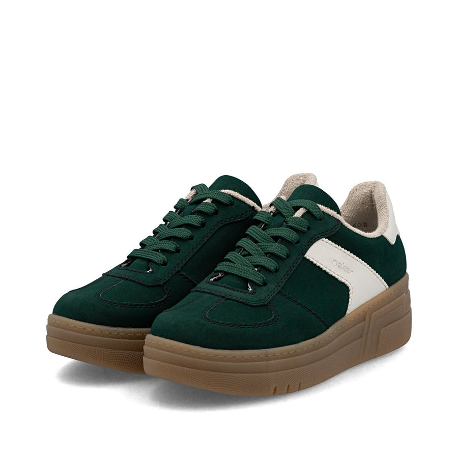 Rieker M7602-54 Womens Green Flatform Sneaker