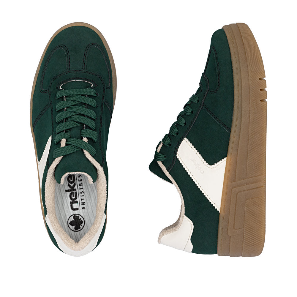 Rieker M7602-54 Womens Green Flatform Sneaker