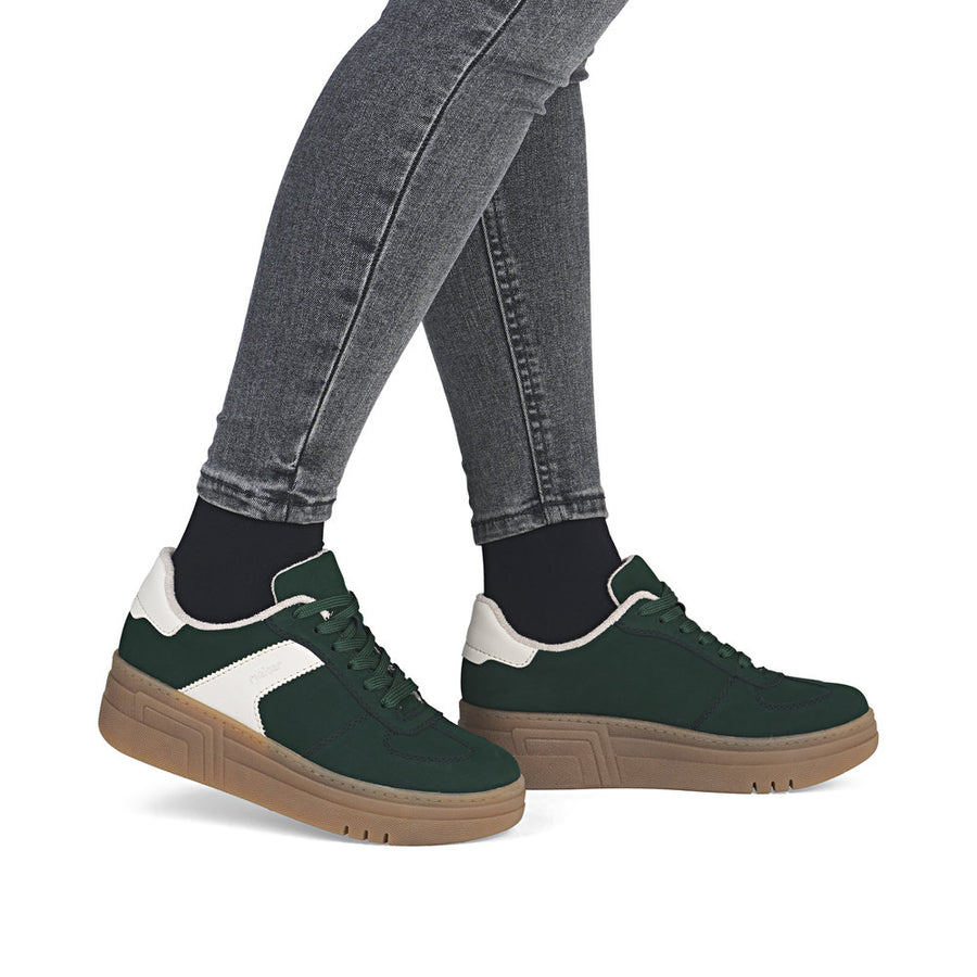 Rieker M7602-54 Womens Green Flatform Sneaker