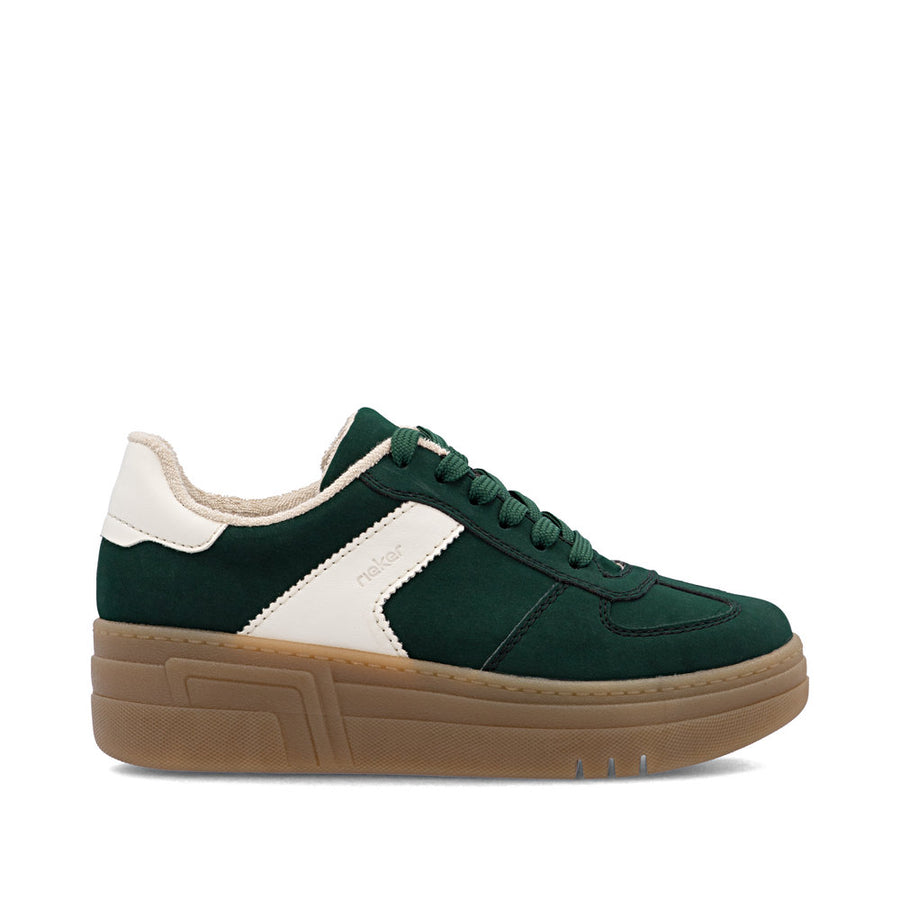 Rieker M7602-54 Womens Green Flatform Sneaker