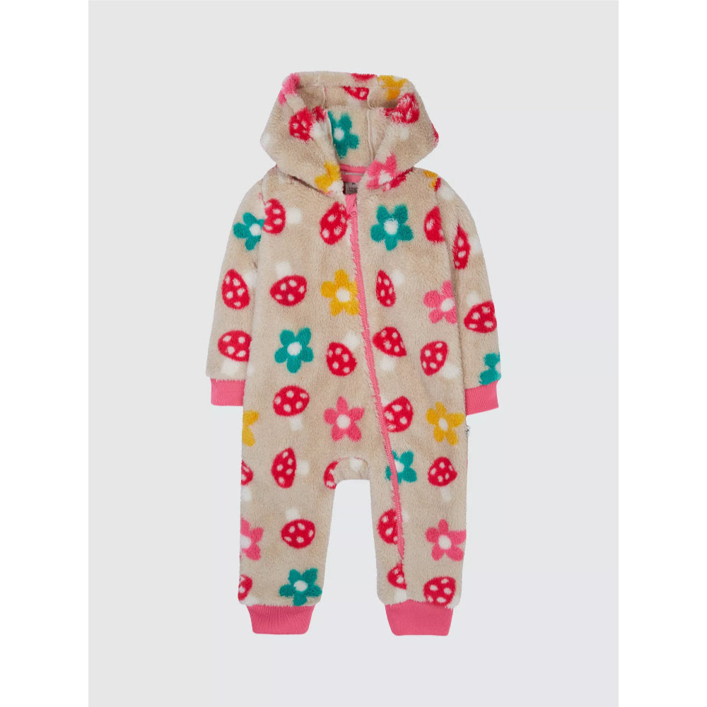 Frugi  Cosy Ted Snuggle Suit - Mushroom Field