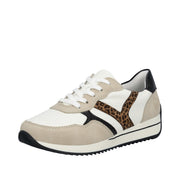 Rieker N1200-80 Off White/Leopard Wide Fit Sneakers