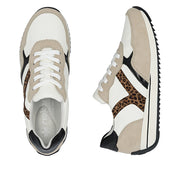 Rieker N1200-80 Off White/Leopard Wide Fit Sneakers