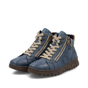 Rieker N1305-14 Womens Wide Fit Water Resistant Blue Boots