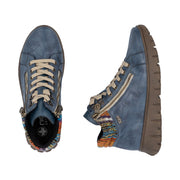 Rieker N1305-14 Womens Wide Fit Water Resistant Blue Boots