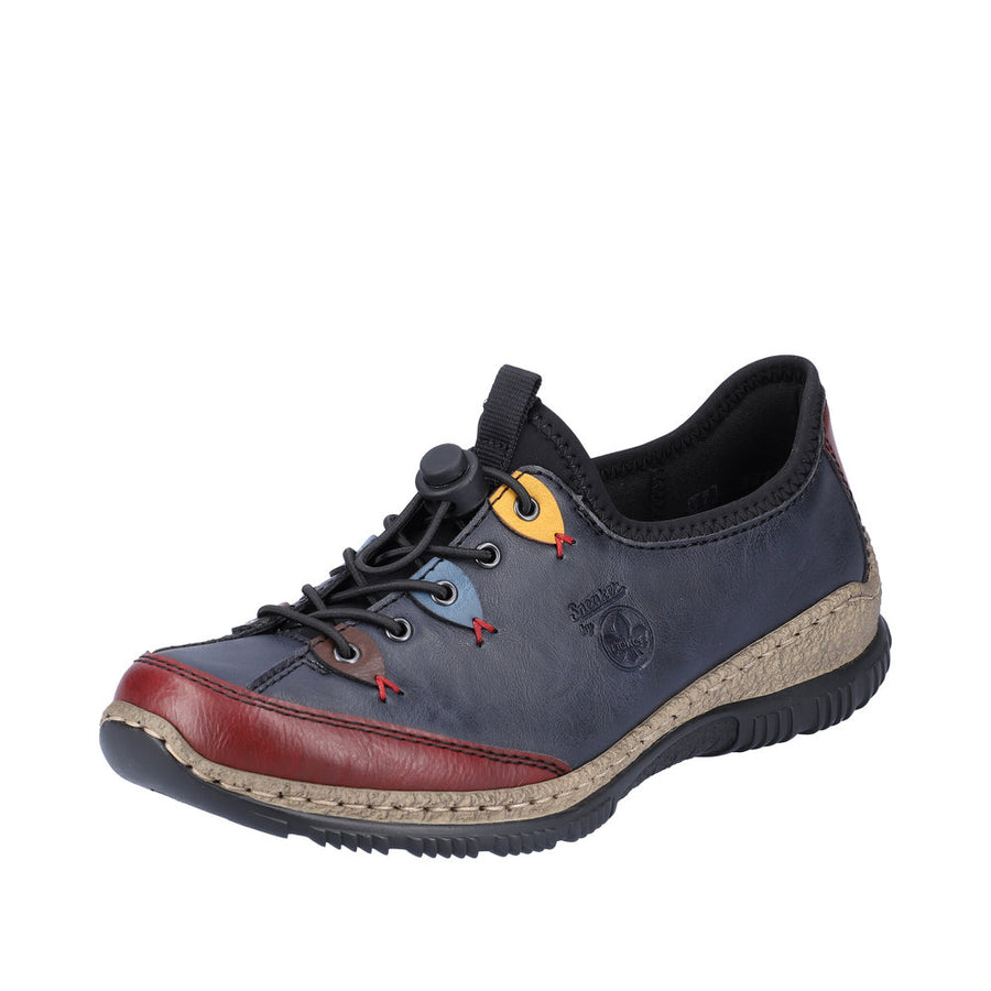 Rieker N3271-35 Blue and Wine Slip on Shoes