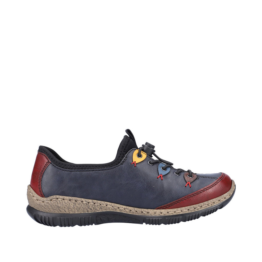 Rieker N3271-35 Blue and Wine Slip on Shoes