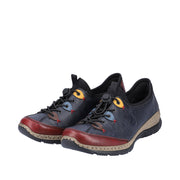 Rieker N3271-35 Blue and Wine Slip on Shoes