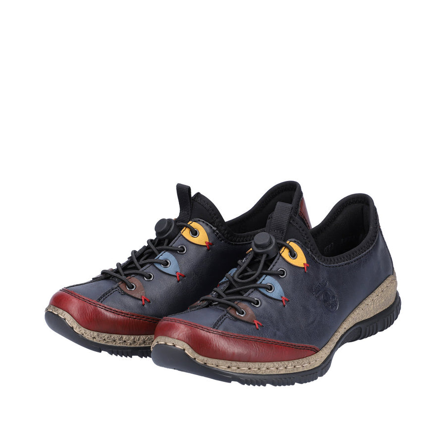 Rieker N3271-35 Blue and Wine Slip on Shoes