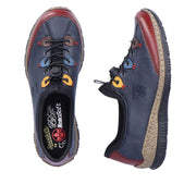 Rieker N3271-35 Blue and Wine Slip on Shoes