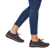 Rieker N3271-35 Blue and Wine Slip on Shoes