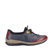 Rieker N3271-35 Blue and Wine Slip on Shoes