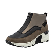 Rieker N6352-25 Wide Fit Wedge Brown Boots