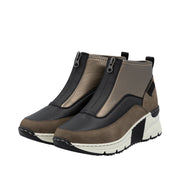 Rieker N6352-25 Wide Fit Wedge Brown Boots