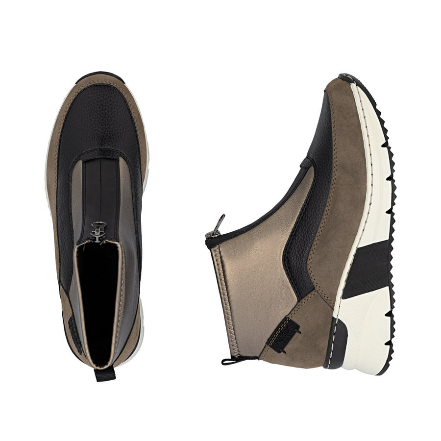 Rieker N6352-25 Wide Fit Wedge Brown Boots
