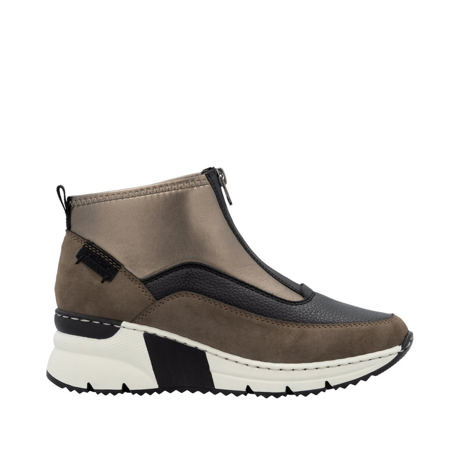Rieker N6352-25 Wide Fit Wedge Brown Boots