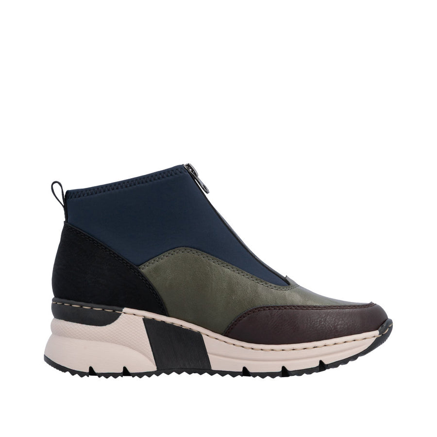 Rieker N6352-91 Wide Fit Wedge Brown Multi Boots