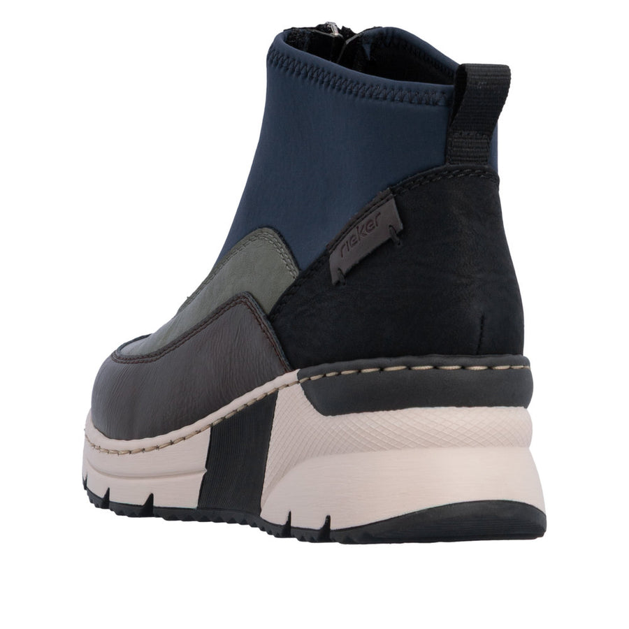 Rieker N6352-91 Wide Fit Wedge Brown Multi Boots