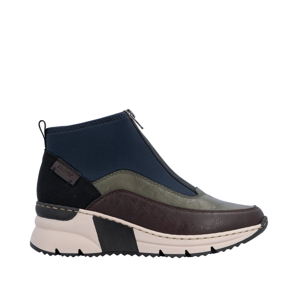 Rieker N6352-91 Wide Fit Wedge Brown Multi Boots
