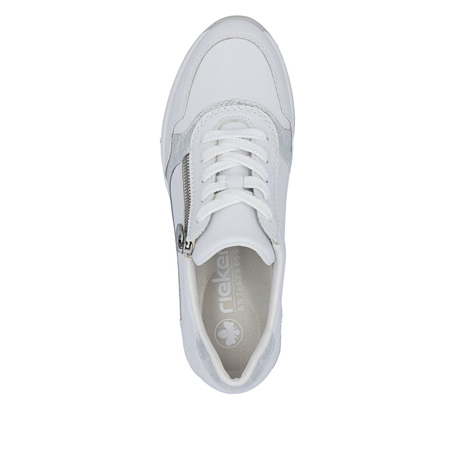 Rieker N9301-80 White Wide Fit Sneakers