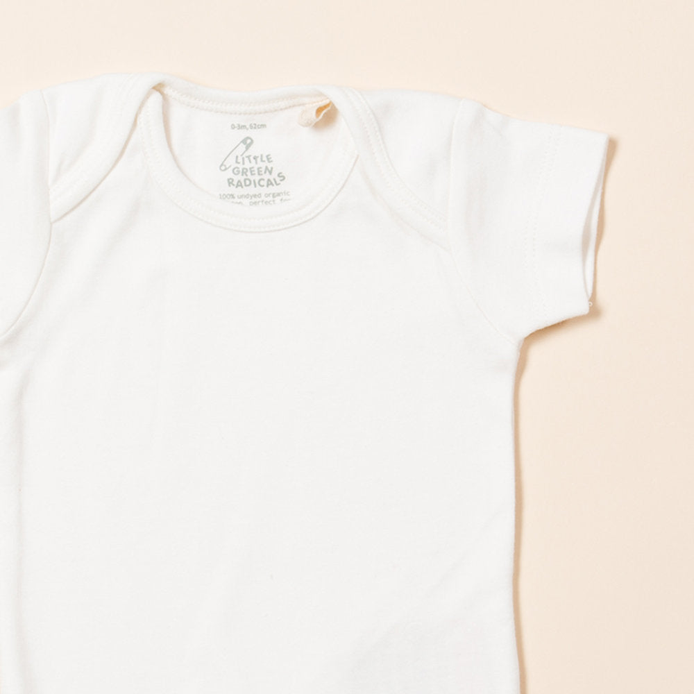 Little Green Radicals Natural Short Sleeve Baby Body - Cream