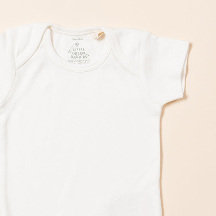 Little Green Radicals Natural Short Sleeve Baby Body - Cream