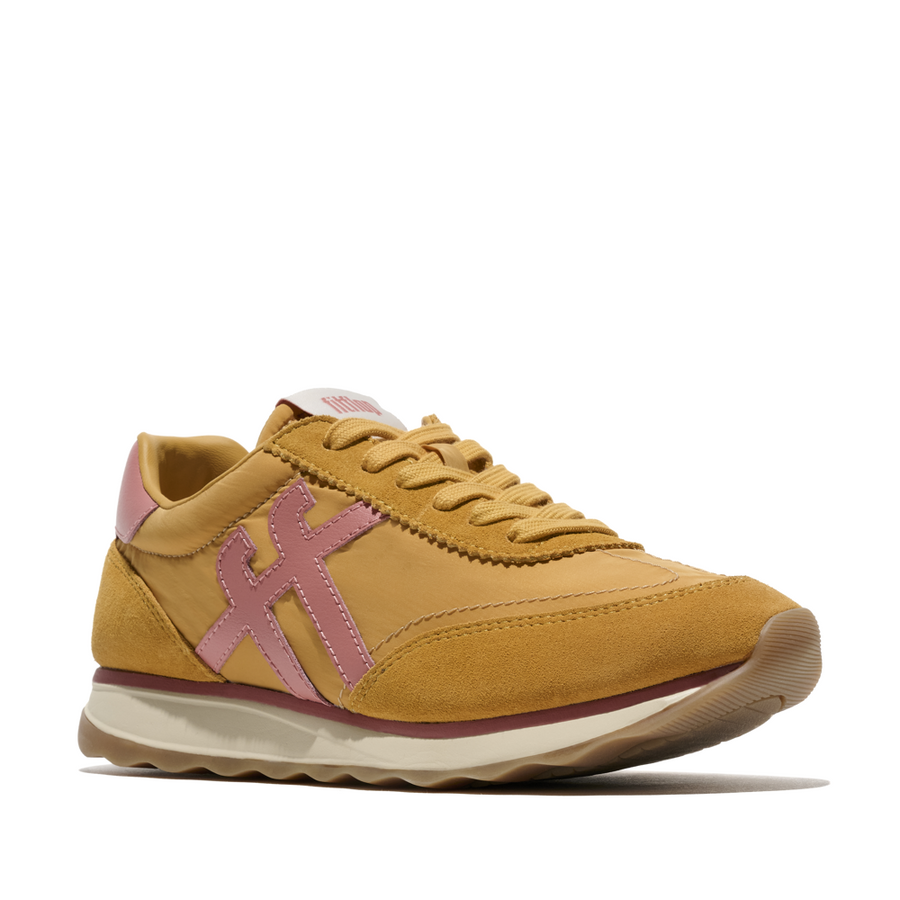 FitFlop A5P-E10 Turmeric/Desert Blush Retro-Q Ff Fabric/Suede Sneakers