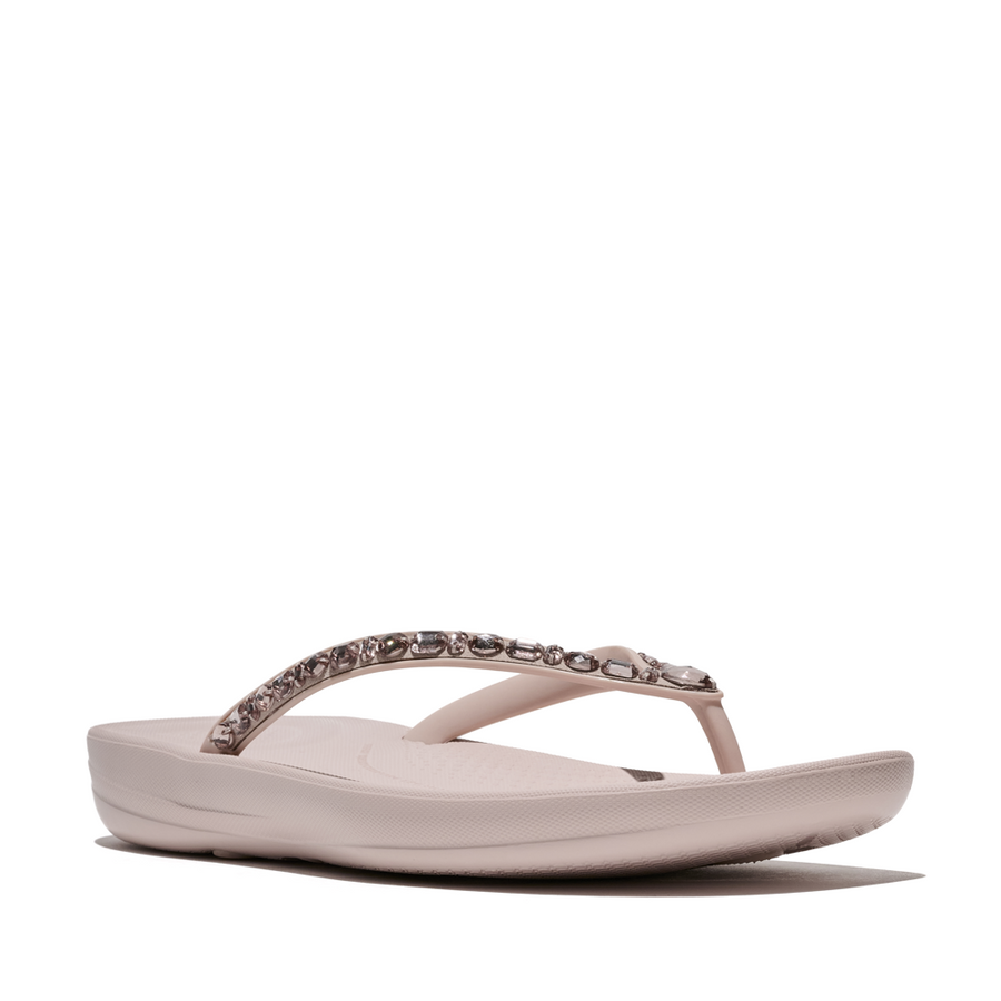 FitFlop JC8-D46 All Nude Rose Iqushion Multi-Crystal Ergonomic Flip-Flops