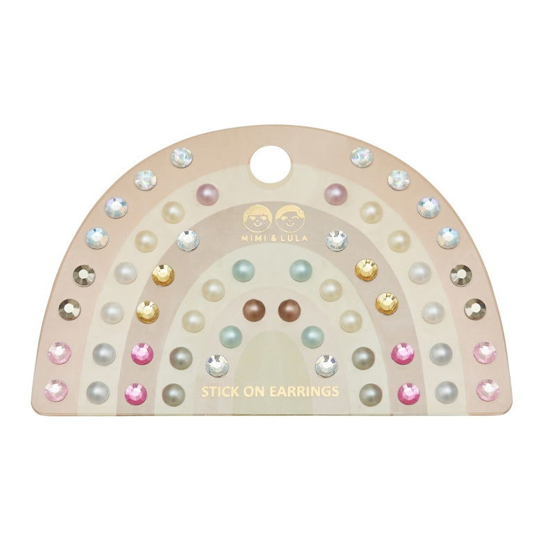 Mimi & Lula Pink Gem & Pearl Stick On Earrings 178005-27