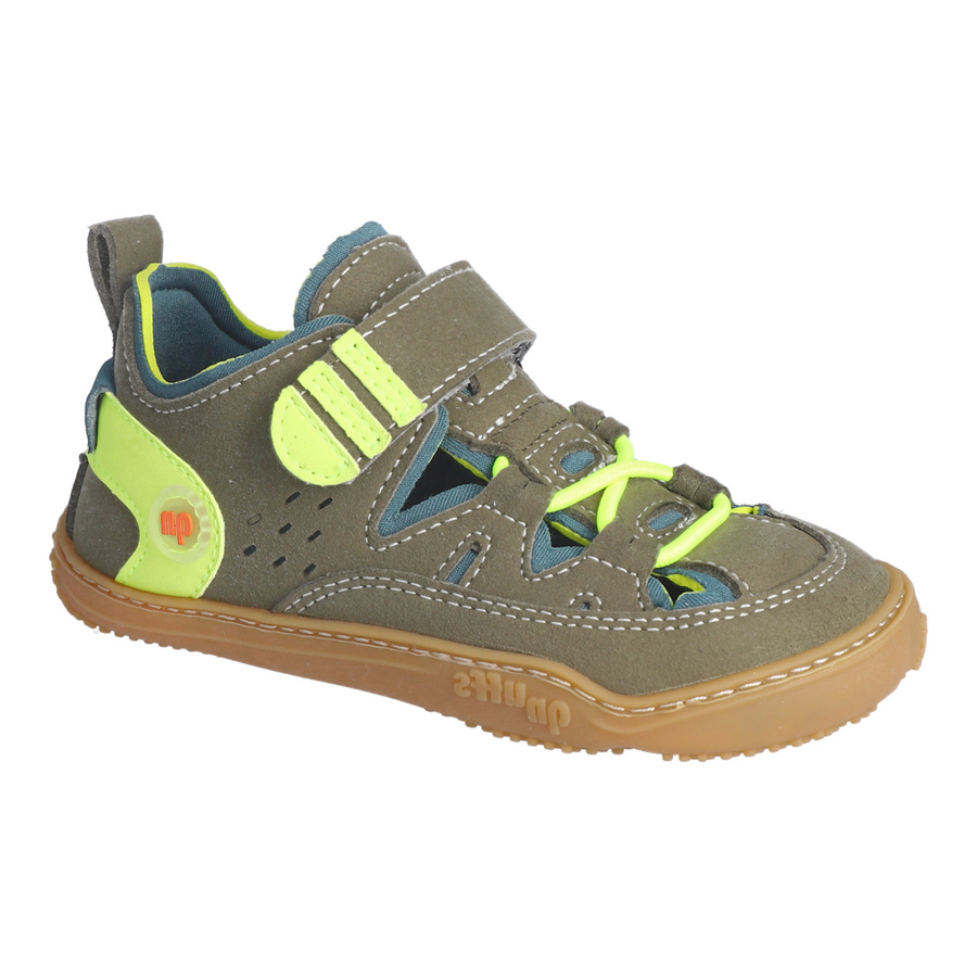 Qnuffs Ricosta BAREFOOT Lerche Green/Yellow Closed Sandals